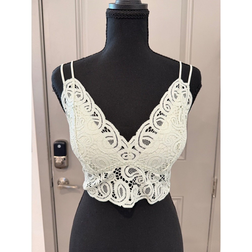 PINK Victoria's Secret Lace Bralette Large Strappy Mint Green Coquette Festival